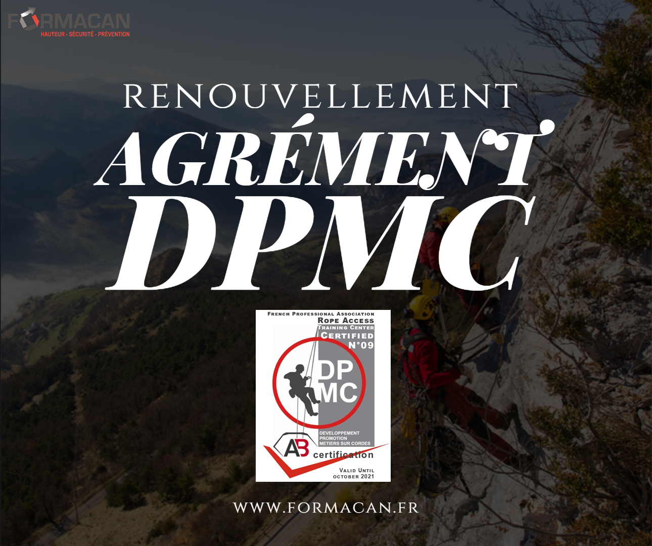 Lire la suite à propos de l’article CQP Cordiste : renouvellement de notre Agrément DPMC