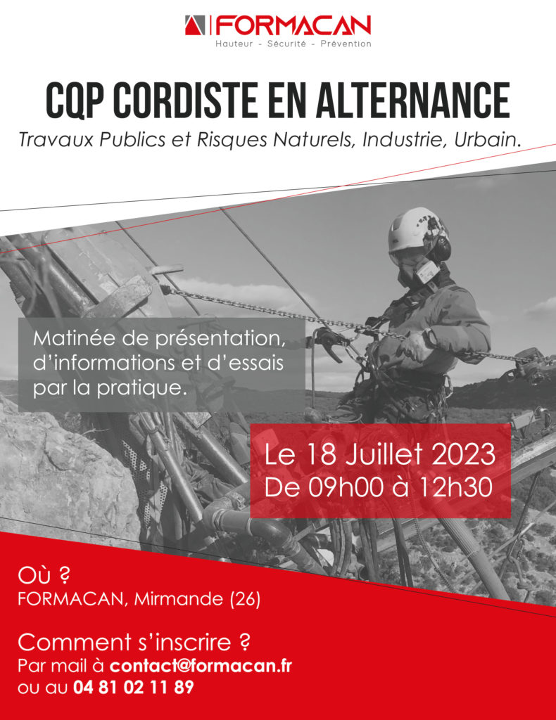 Journée d’information au CQP Cordiste en alternance