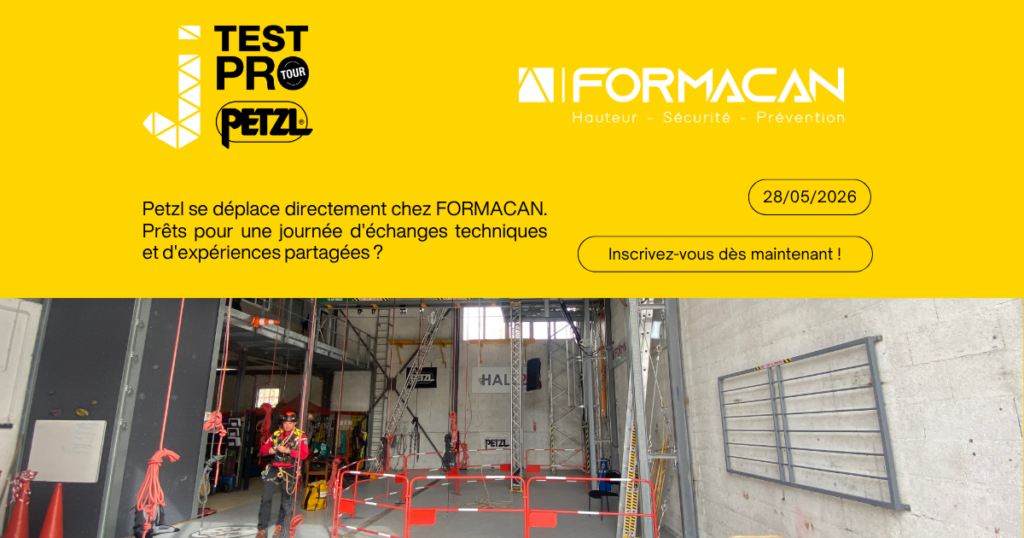 Le 28 mai, Petzl installe son JTEST Pro Tour chez FORMACAN à Mirmande. Ateliers, nouveautés et échanges entre pros du travail en hauteur.